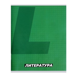 Тетрадь предметная 36 листов в линию, Calligrata «MonoTone. Литература», обложка мелованная бумага, серые листы
