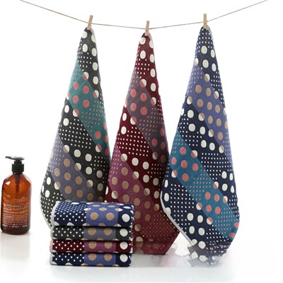 Zhiyang new Aiwei bamboo cotton colorful polka dot gauze square towel soft breathable absorbent kitchen towel factory price wholesale