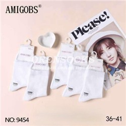 НОСКИ ЖЕНСКИЕ ХЛОПОК БЕЛЫЕ AMIGOBS 9454
