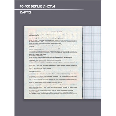 Тетрадь предметная 48 листов в клетку Calligrata «Журнал. География», картонная обложка, серые листы