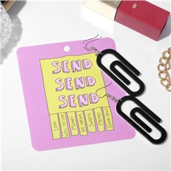 Серьги акриловые «Скрепы», цвет чёрно-белый в серебре