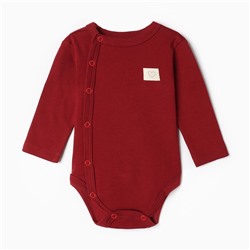 Новый год.Боди с длинным рукавом Крошка Я Cherry Red, рост 74-80, вишневый
