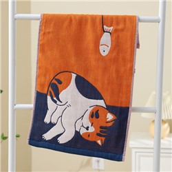 Zhiyang Naughty Cat Creative Gauze Children's Towel Baby Facial Towel Full Moon Banquet Children's Turks Wholesale