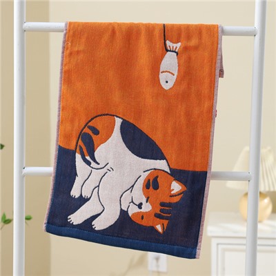 Zhiyang Naughty Cat Creative Gauze Children's Towel Baby Facial Towel Full Moon Banquet Children's Turks Wholesale