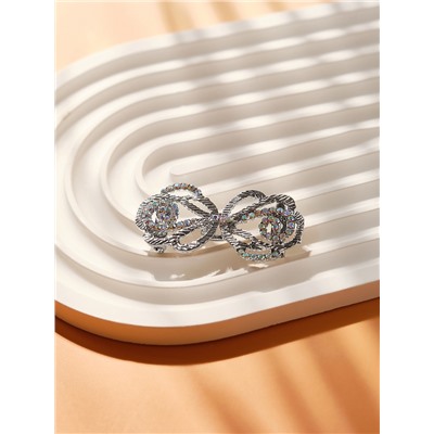 Зажим для кардигана «Петли», цвет радужный в серебре