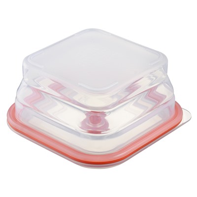 Контейнер для переноски и хранения силиконовый квадратный складной Silikobox, 600 мл, красный