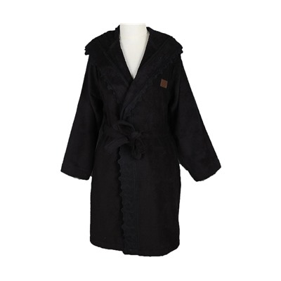 Халат Велюровый Женский (M) Belinda Siyah Bayan Bornoz Medium - EcoCotton