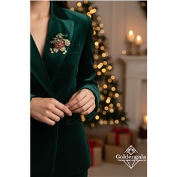 Брошь новогодняя "дед мороз" БР4 модель БРО/23 золото