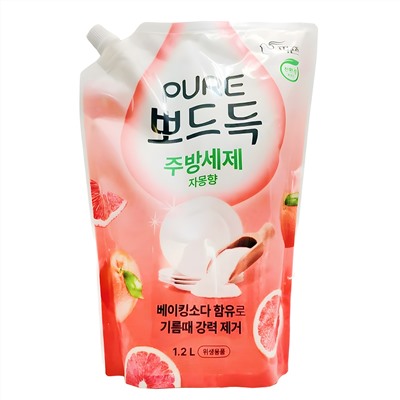 PIGEON Средство для мытья посуды, фруктов и овощей с содой, грейпфрут / Pure Grapefruit Dish Detergent, 1200 мл