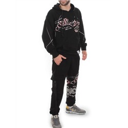 2622/7362 BLACK Костюм спортивный мужской (75% хлопок, 20% полиэстер, 5% спандекс)