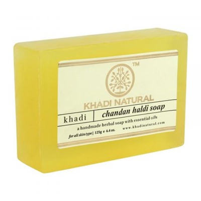 Khadi Растительное банное мыло Куркума и сандаловое дерево (Vegetable Bath Soap-Turmeric & Sandalwood), 100 г