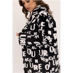 Шубка утеплённая 24333 (черно-белый/буквы))