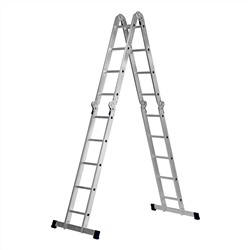 Лестница шарнирная алюминиевая, 2 х 4 + 2 х 5, Сибртех