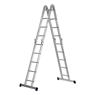 Лестница шарнирная алюминиевая, 2 х 4 + 2 х 5, Сибртех