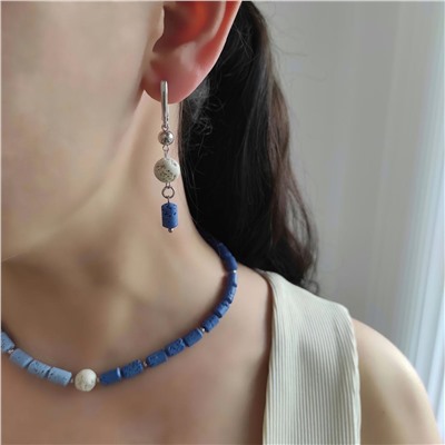 Серьги из сине-голубого вулканита