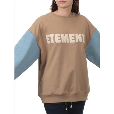 3266 BROWN/LT. BLUE Толстовка женская (95% хлопок, 5% спандекс)