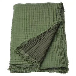 Плед серо-зеленый, VALLKRASSING Throw Grey-green, произв. IKEA