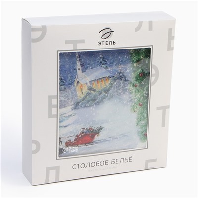 Скатерть новогодняя «Этель. Рождественский вечер», d=150 см, 100% хлопок, саржа 190 г/м²