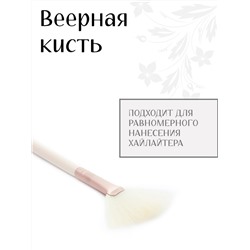 Набор кистей с косметичкой - 10 кистей (желтая)