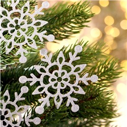 Новогодний декор «Снежинки», на клеевой основе, набор 3 шт.