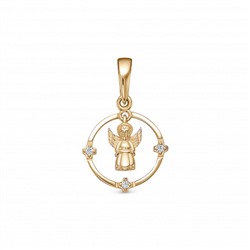 Подвеска с фианитом позолоченная серебро 925*