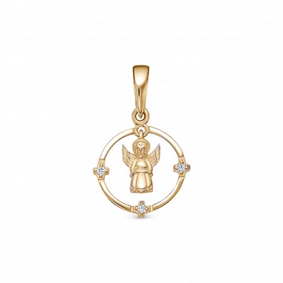 Подвеска с фианитом позолоченная серебро 925*