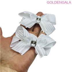 Резинка-бант белый Корея 2 шт диаметр 9 см Арт 8