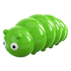 Игрушка-пищалка для собак, жевательная, гусеница К2307А зеленый