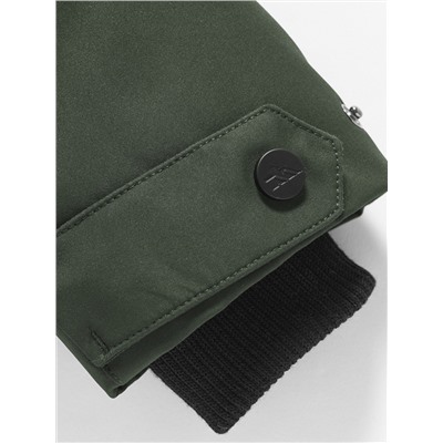 Парка зимняя подростковая для девочки с капюшоном и мехом темно-зеленого цвета 9536TZ