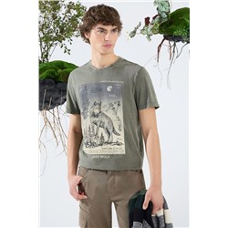 T-shirt bawełniany męski z kolekcji Together For Nature kolor zielony