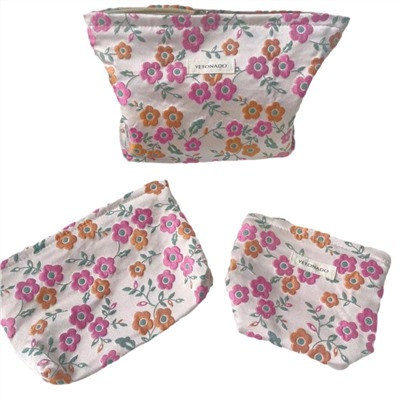 Brand capacious cosmetic bag, handheld storage bag, small clutch bag to go out, flowered