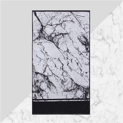 Полотенце махровое Этель Granite, 50×90 см, 100% хлопок, 420 г/м², чёрно-белое