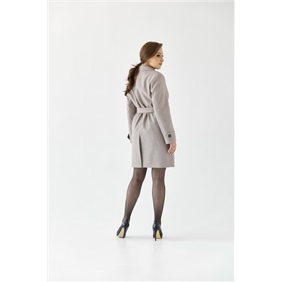 Пальто женское демисезонное 25570 (коричневый/ёлочка)