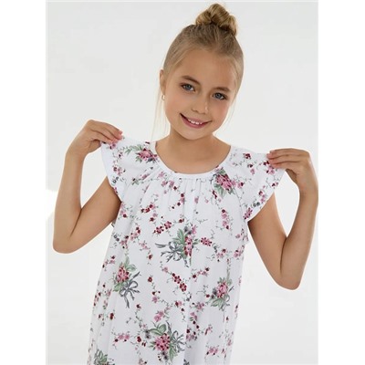 Детская сорочка "Луна" / Цветочки на белом