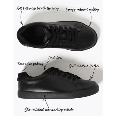 Kids' Leather Freshfeet™ Trainers (13 Small - 9 Large)