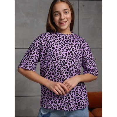 Футболка "Леопард" фиолет Девочка