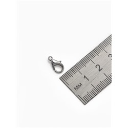 Замок карабин, 10 шт. 12×7 мм, цвет серебро