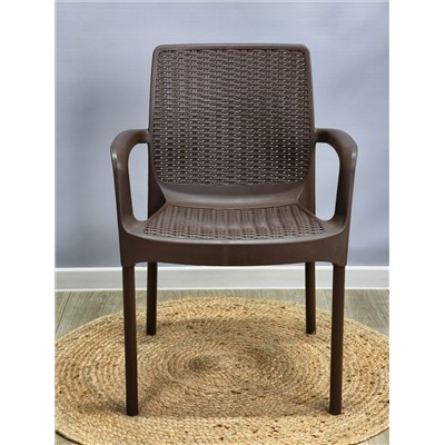 Плетеный стул SHT-ST68/S424
                        коричневый / черный муар (цинк)