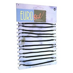 Eurostil Резинки для волос 00858 (12шт) Резинка КРЮЧОК черная