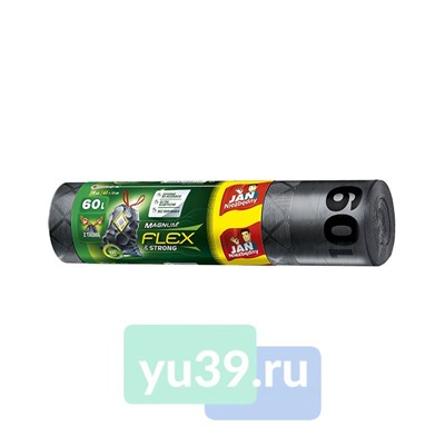 Мешки для мусора JAN FLEX LD с тесьмой, 60 л., 10 шт.