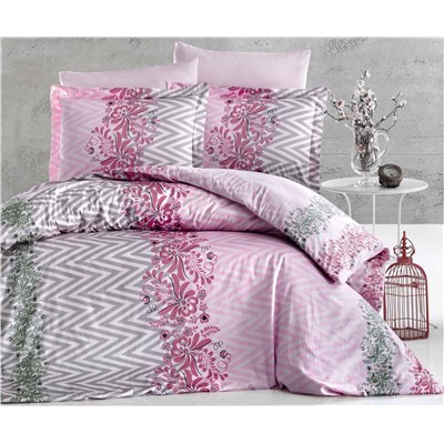 2 сп. Евро Комплект Постельного Белья Cotton Saten Leona - Altınbaşak