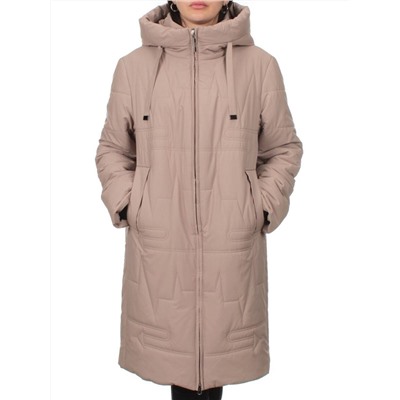 1073 DK. BEIGE Пальто зимнее облегченное женское (холлофайбер 150 гр.)