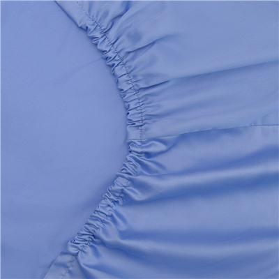 Простыня на резинке из сатина сиреневого цвета из коллекции Essential, 200х200х30 см