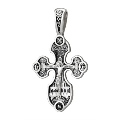 Крест из серебра литье частичное чернение
