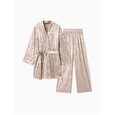 Комплект женский (жакет, брюки) KAFTAN Velvet р. 48-50, бежевый