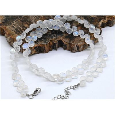 Бусы из Лунного камня адуляра капля, 43см, 24,5г