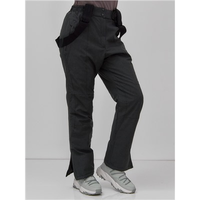 Полукомбинезон утепленный женский большого размера темно-серого цвета 666_1TC