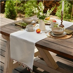 Дорожка на стол Этель Home collection, 40×146 см, 100% лён, белая