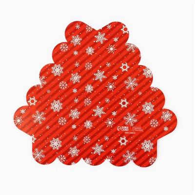 Коробка для кондитерских изделий новогодняя с пластиковой крышкой «Зимняя почта», 18×4 см