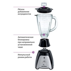 Блендер стационарный 650 Вт, 1,5 л АКСИНЬЯ КС-310С черный